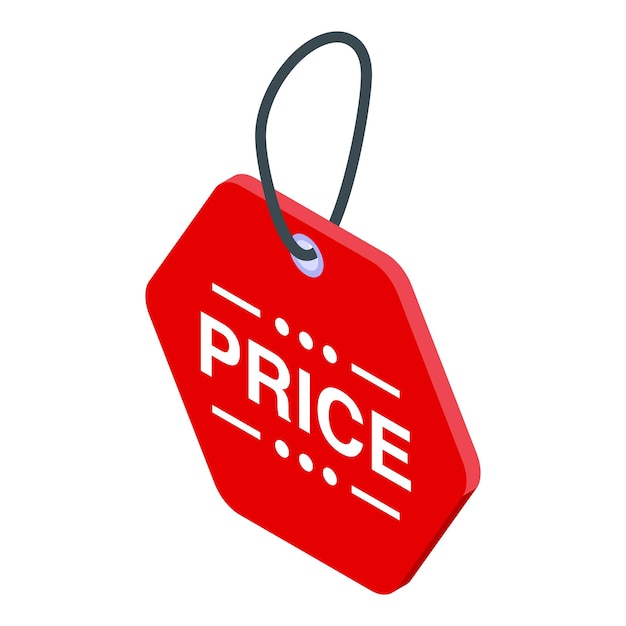 Vector new price tag icon isometric vector sale label offer discount