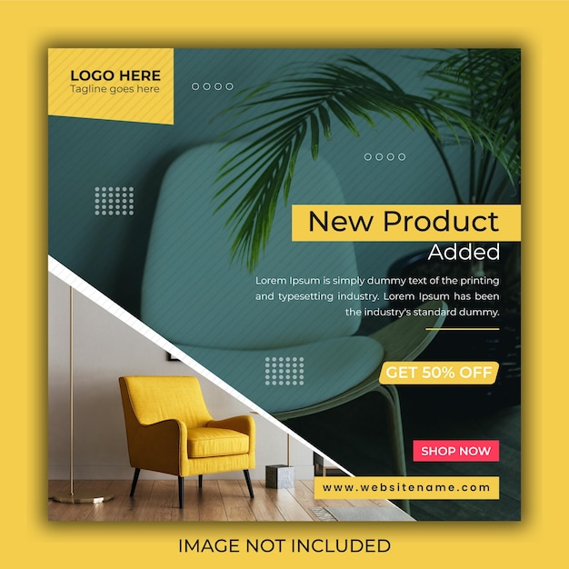 New product added promotional sale offer banner or Instagram post template