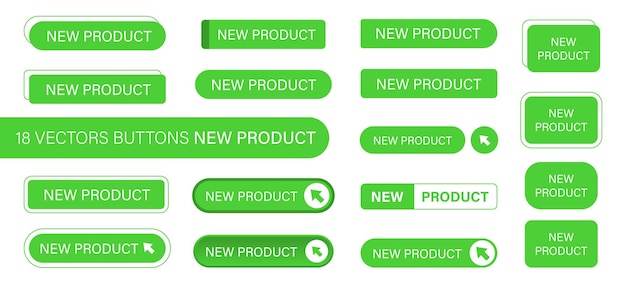 The new product is a set of simple modern buttons Push button for an application advertisement store