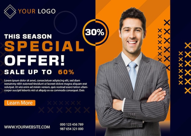 Vector new professional and trend banner design with your images