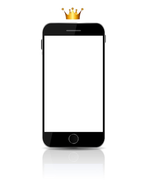 New realistic mobile phone with white screen. vector illustration. eps10