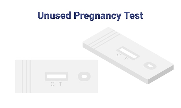 New rectangular pregnancy test without result isometric vector illustration. Unused pregnancy test