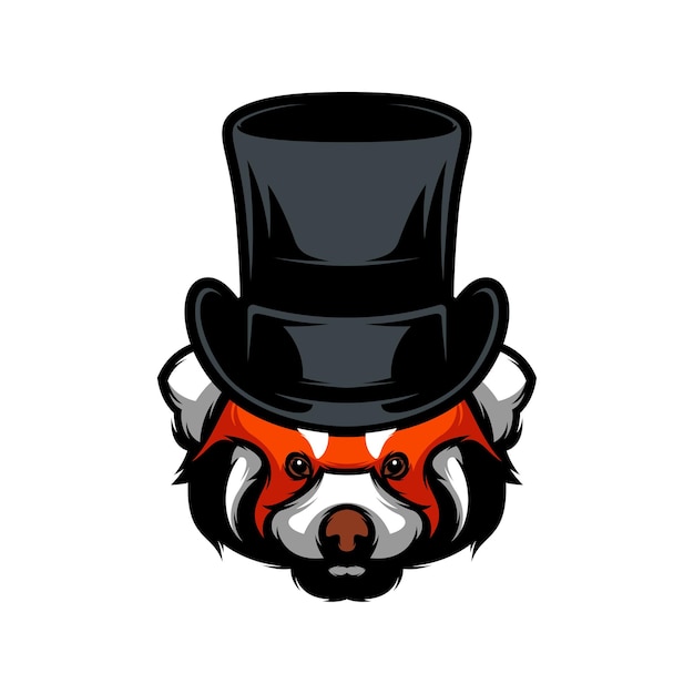 New red panda Tophat design vector