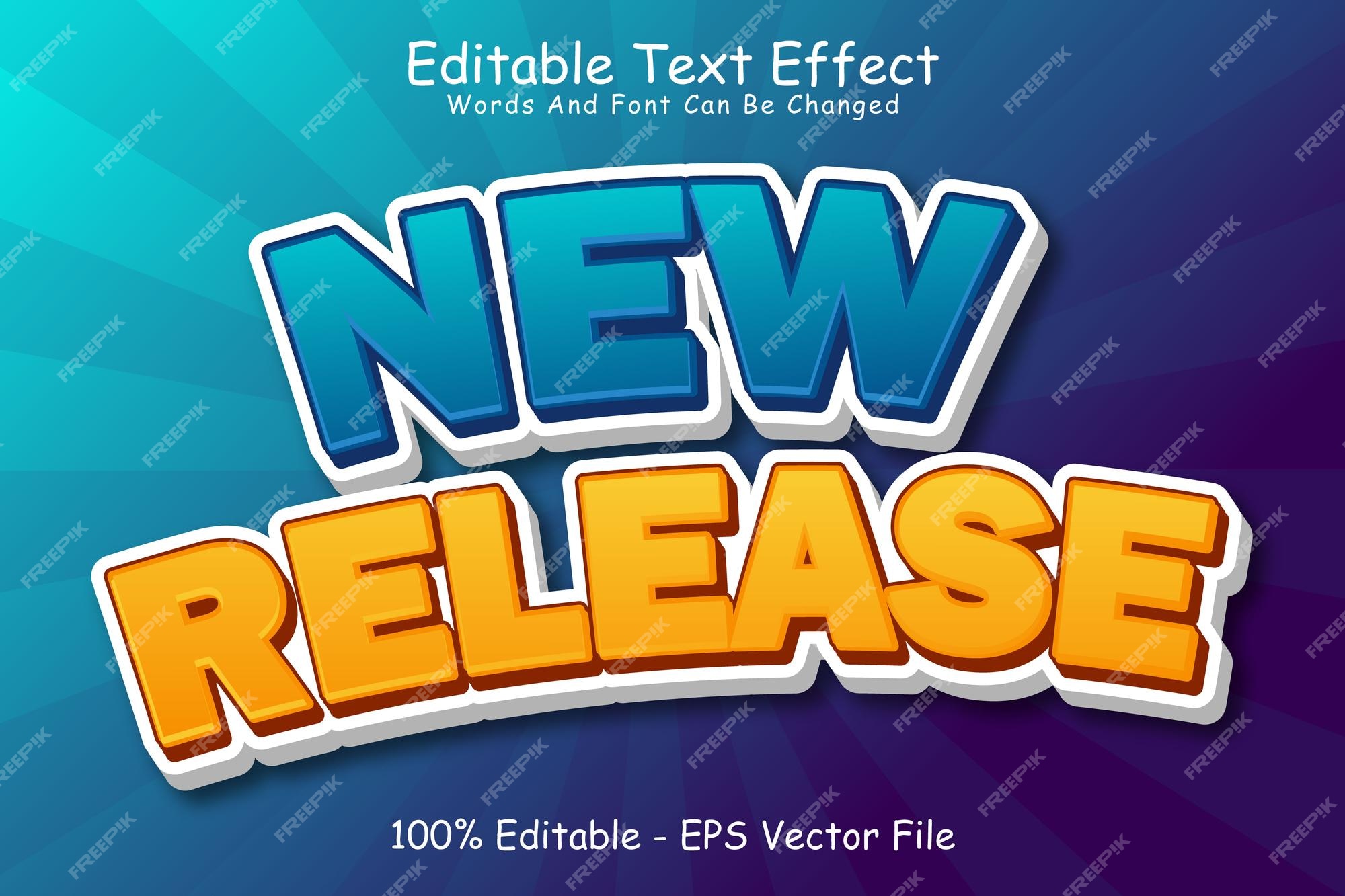 Premium Vector  Let's go editable text effect 3 dimension emboss cartoon  style