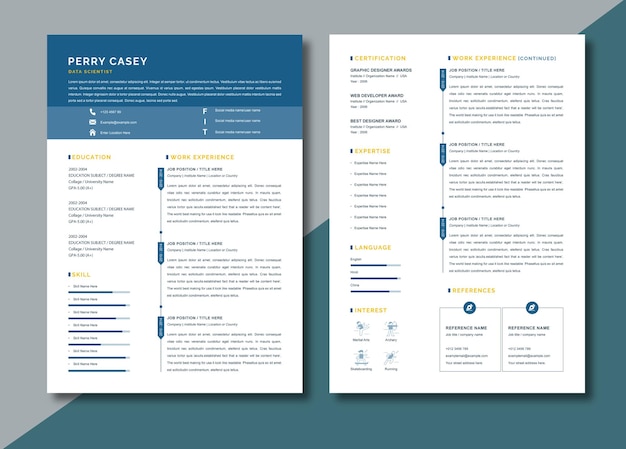 Vector new resume template 2023