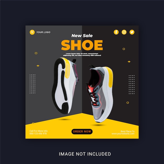 Вектор Шаблон баннера для поста в социальных сетях new sale shoe