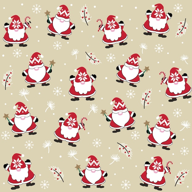 Vector new santa gnome fun playing christmas time