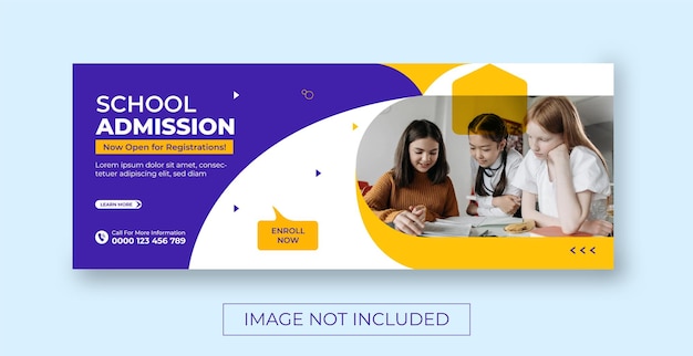 New school admission facebook cover template