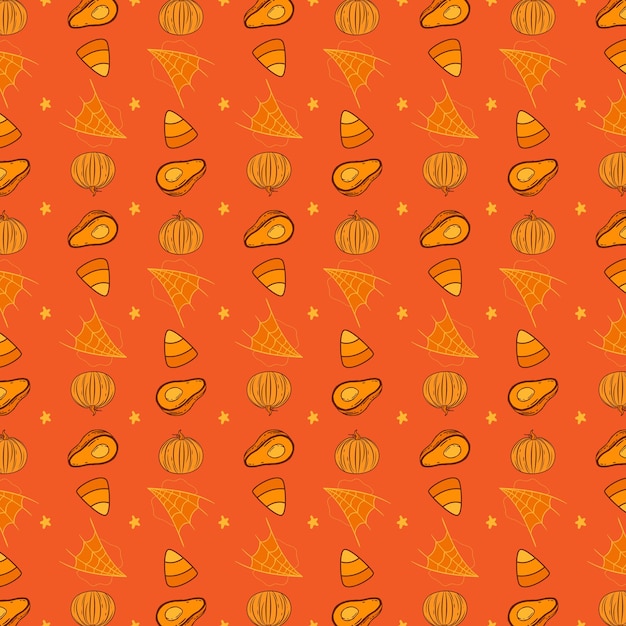 New seamless pumpkin pattern design illustration