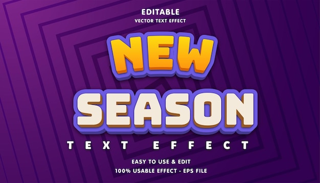 New season editable text effect with modern and simple style