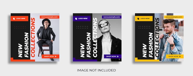 Banner di instagram di vendita di moda della nuova stagione o modello di post quadrato sui social media