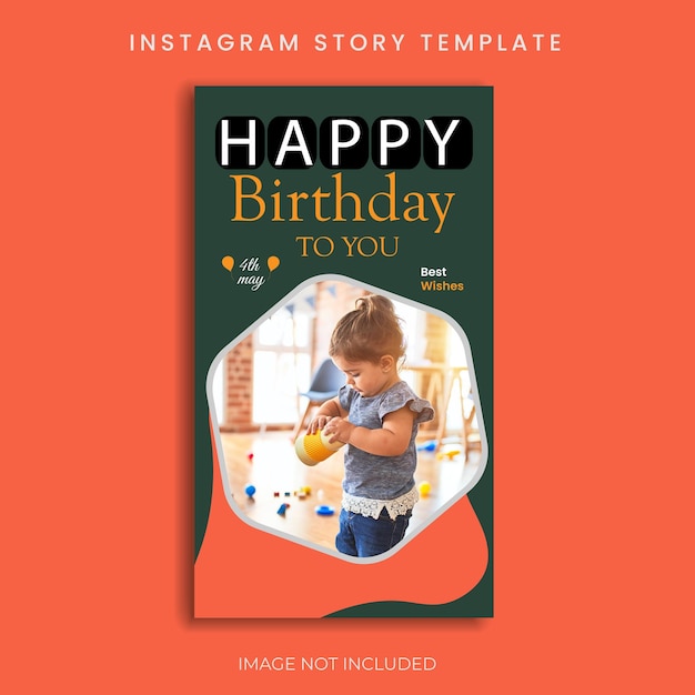 new social media story template birthday banner design