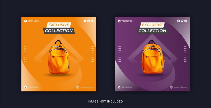 新しい特別限定バッグコレクションソーシャルメディア投稿Instagramバナーテンプレート