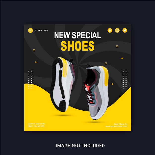 Vector new special shoes social media post instagram banner template