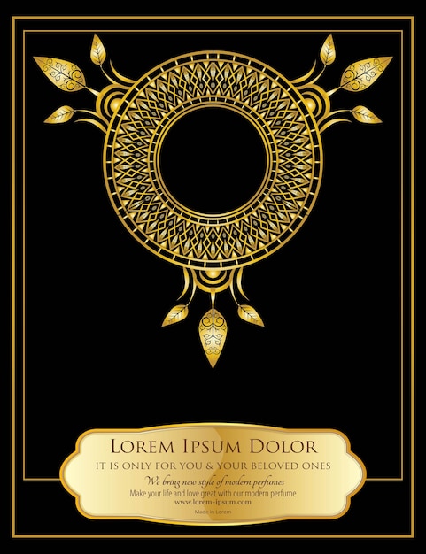 New style beautiful golden decorative ornamental card background design vector on solid black color