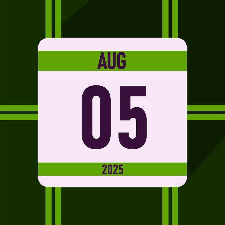 Vector new style calendar for printing month august
