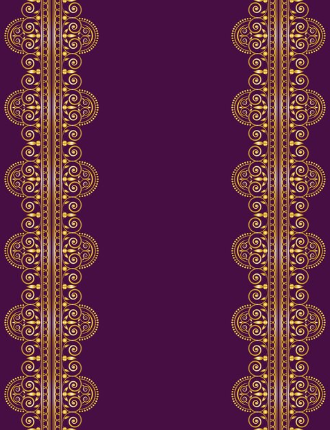 New style elegance floral ornament frame border design vector on lollipop violet color background
