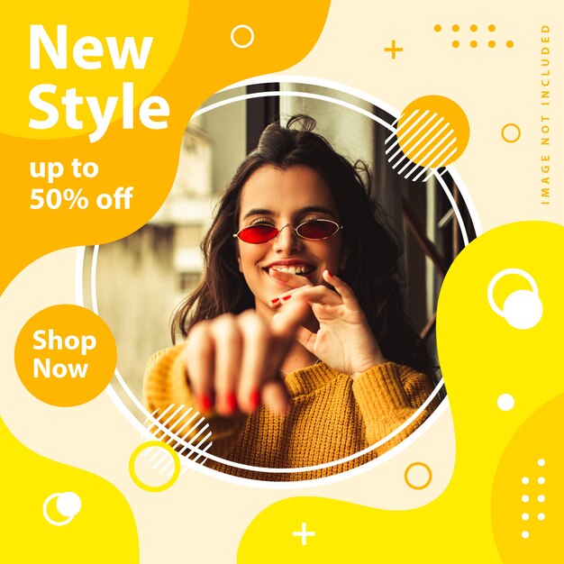 New style fashion promotion square banner template