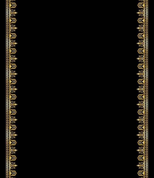 Vector new style golden floral ornament frame pattern background design vector on black color