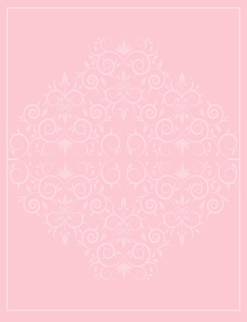 Vector new style royal floral ornament frame border card background design vector on flamingo pink color