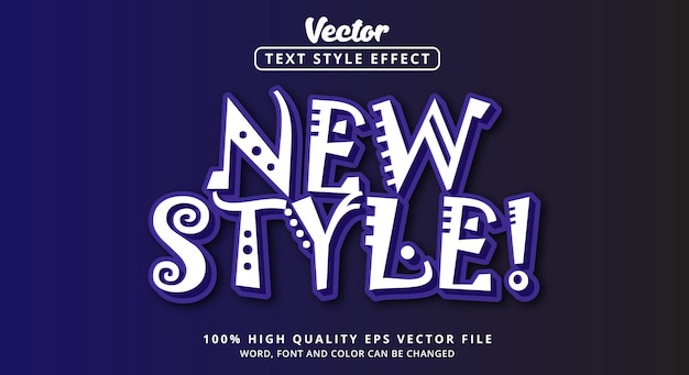 Vector new style text with blue and white color style editable text effects text with new and attractive fonts