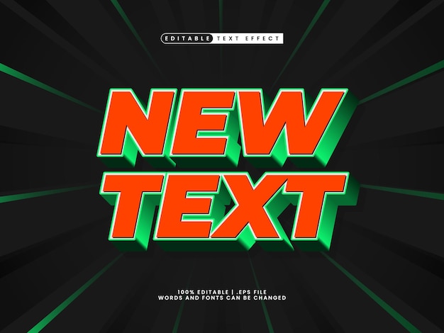 Vector new text editable text effect