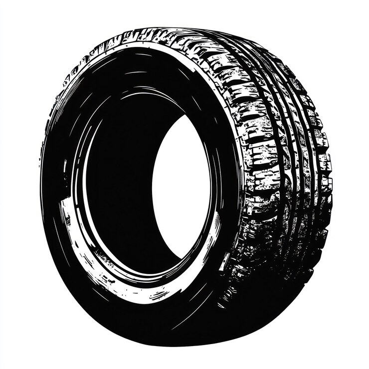 Vector new tire clean simple icon silhouette black