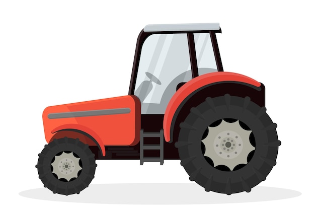 Новый трактор для иллюстрации сельскохозяйственных работ на белом фоне