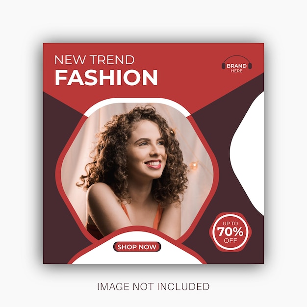 New trend fashion sale social media post template design