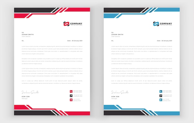 新しいユニークなプロのレターヘッドテンプレートデザインレイアウト