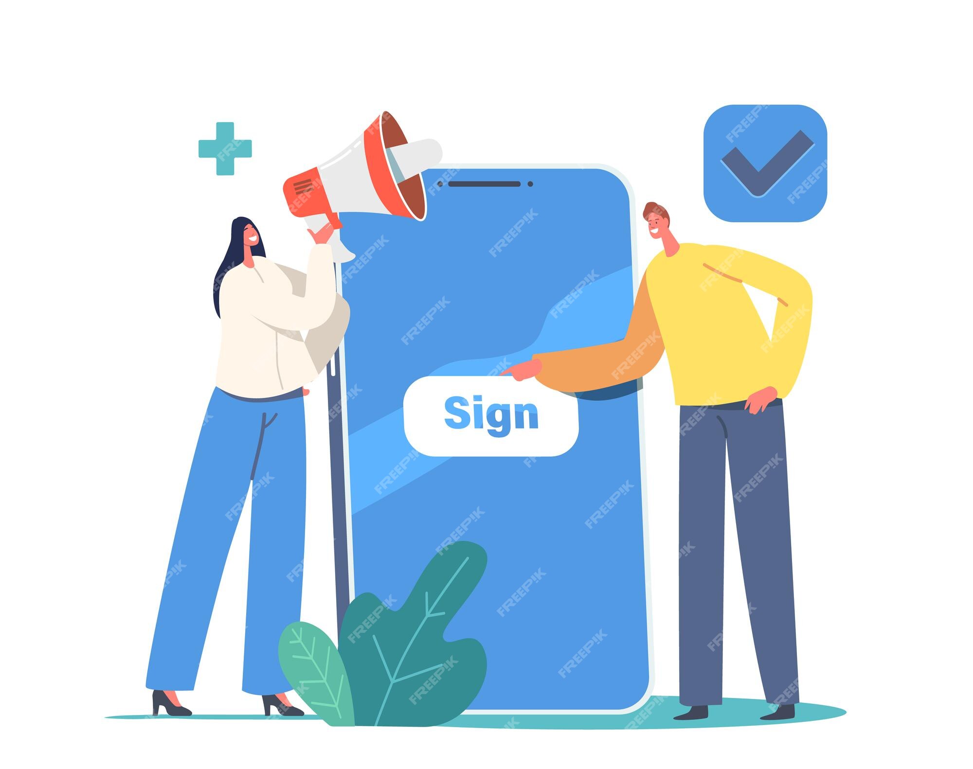 Premium Vector | New user online registration and sign up concept. tiny characters signing up on huge smartphone with secure password and login for account. mobile app, web access. cartoon people vector Premium Vector | New user online registration and sign up concept. tiny characters signing up on huge smartphone with secure password and login for account. mobile app, web access. cartoon people vector
