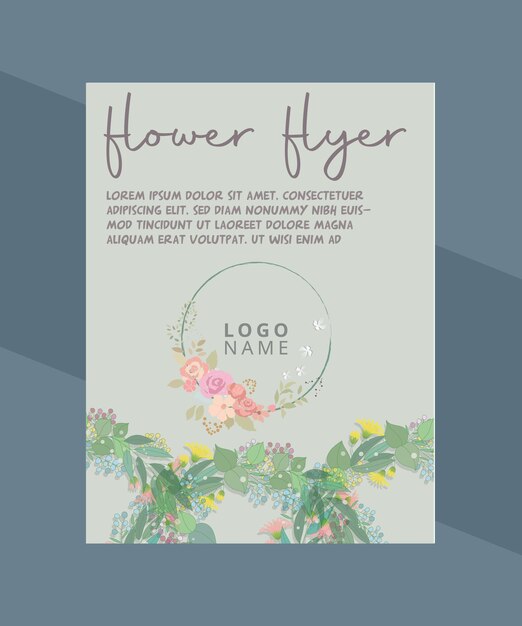 New Vector flower flyer template