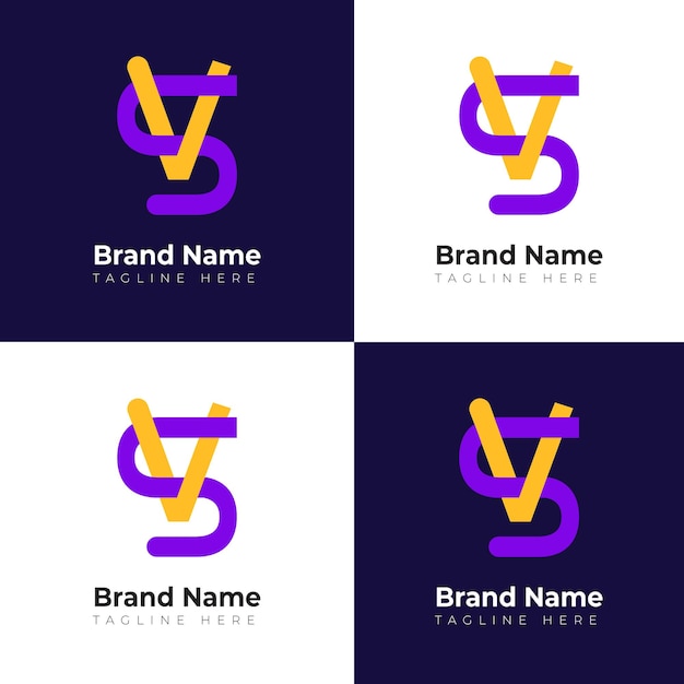 Vector new vector sv logo design template