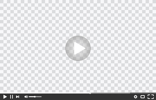 Vector new video player window template for web or mobile apps isolated on transparent background