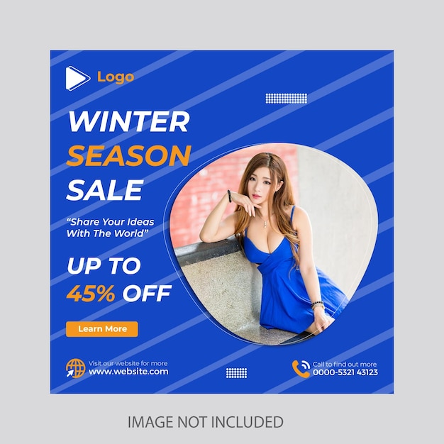 Vector new winter season social media poster banner template