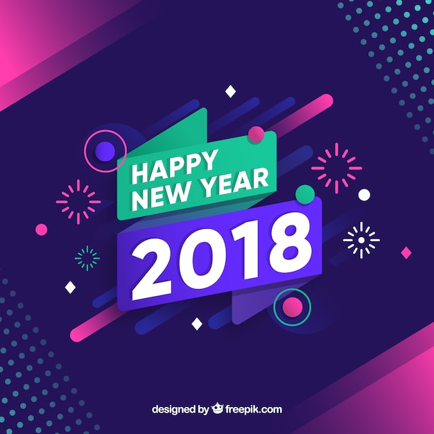 New year 2018  background with fireworks