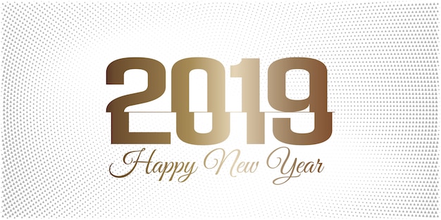 New year 2019 bright halftone background