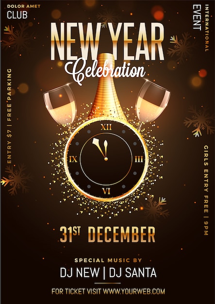 Vector new year 2019 party concept.