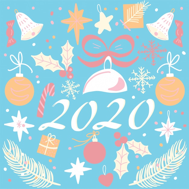 New year 2020 poster. card or banner