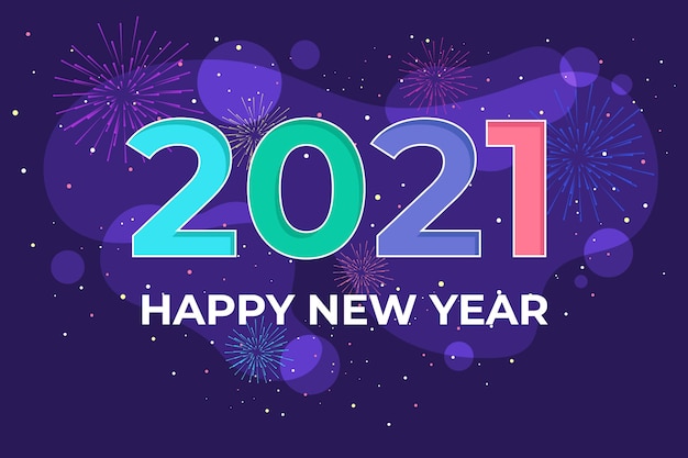 Vector new year 2021 background in flat design