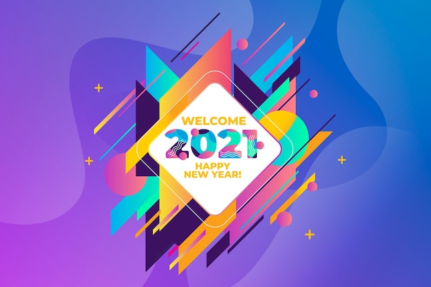 New year 2021 background in flat design