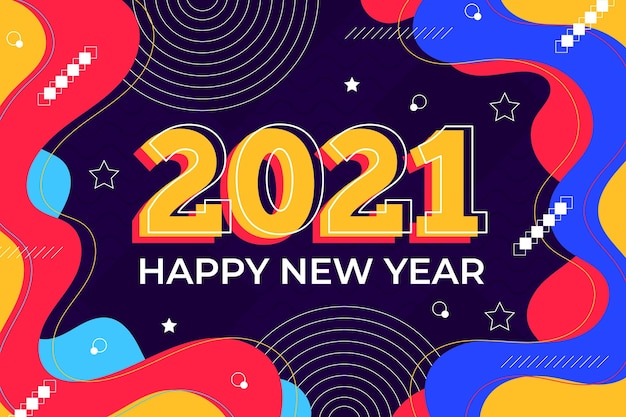 평면 디자인의 새 해 2021 배경