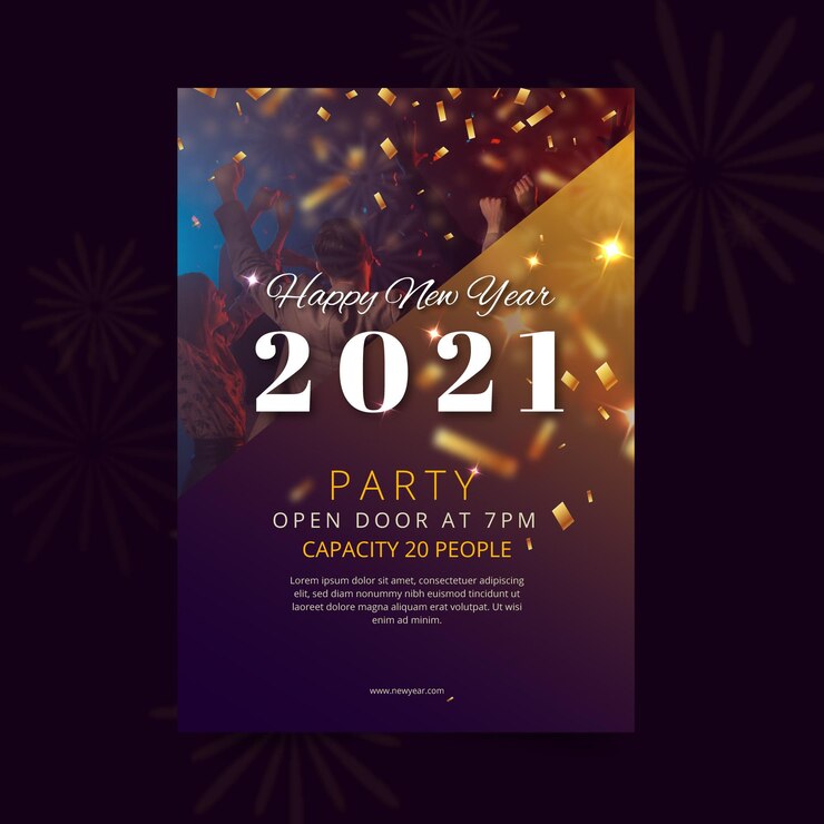 Vector new year 2021 flyer a5 vertical