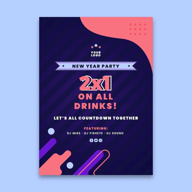 Vector new year 2021 flyer template