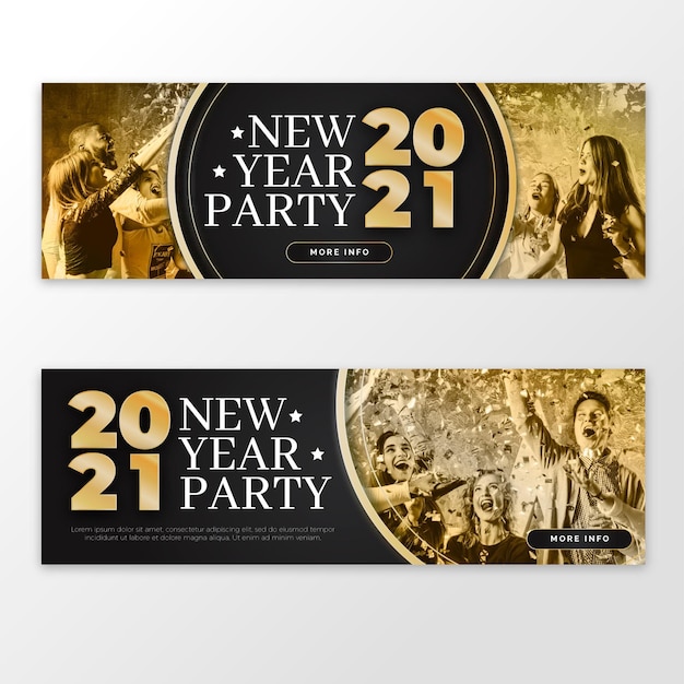 Vector new year 2021 party banners template