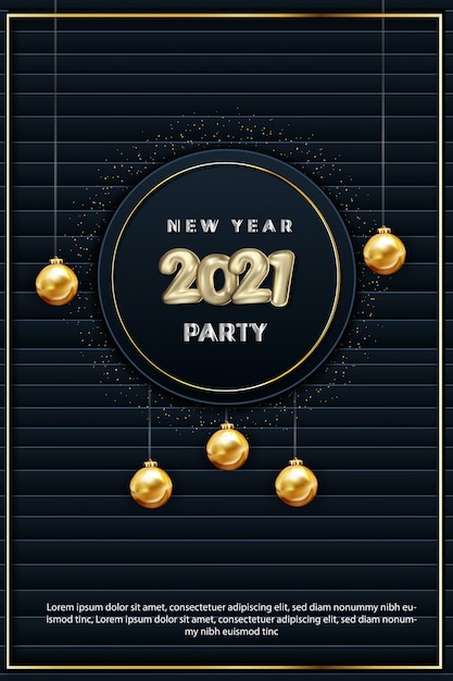 Vector new year 2021 party flyer