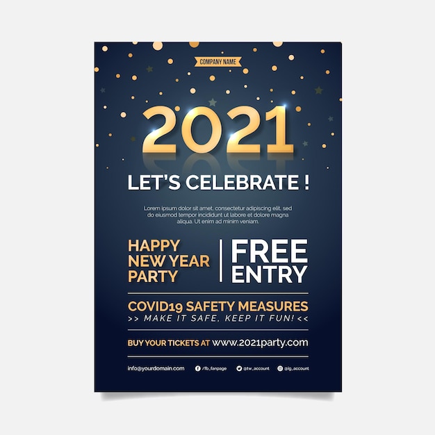 Vector new year 2021 party poster template