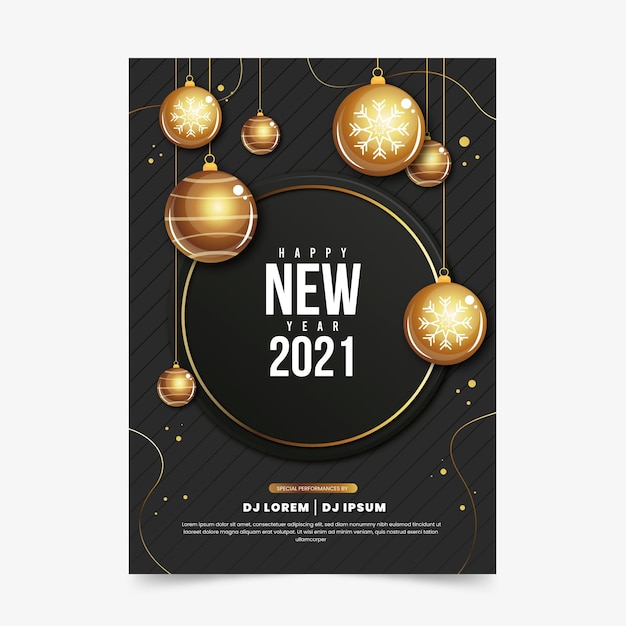 Vector new year 2021 party poster template