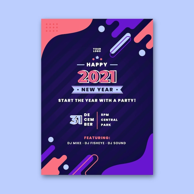 new year 2021 poster template