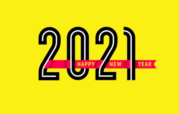 Vector new year 2021 text design